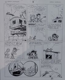 Pierre Seron - Les petits hommes au Brontoxique - Planche originale