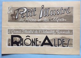 Atelier Chott - Atelier Chott (Fergal ?) illustration Petit illustré Rhone Alpes actualité regionale ,Bandeau Titre Lettre Lavis Gouache Lyon - Original Illustration