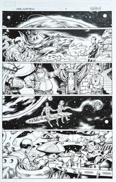 Mark Nelson - The Meaning of Christmas ft Silver Surfer, Sub-Mariner (Namor), Volstagg - Marvel Holiday Special - Planche originale