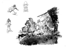 Cyrille Pomès - Cyrille Pomès - Le Fils de l'Ursari (étude) - Original Illustration