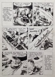 Fergal (Gallieno Ferri - Atelier Chott) Thunder Jack Planche Originale 31 Canoë Encre de Chine , petit format RANCHO 11 Bd 1955