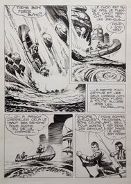 Fergal - Fergal (Gallieno Ferri - Atelier Chott) Thunder Jack Planche Originale 32 Canoë 2 Encre de Chine ,petit format RANCHO 11 Bd 1955 - Planche originale