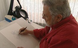 John Romita drawing this illustration John Romita drawing this illustration