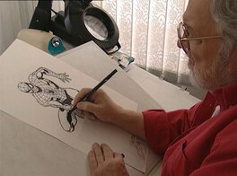 John Romita drawing this illustration John Romita drawing this illustration