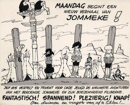 Jef Nys - Jommeke - aankondiging - In de Far West - Original Illustration