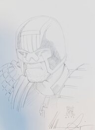 Will Simpson - Sketch judge dredd - Illustration originale