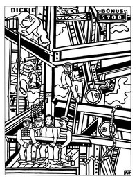 Pieter De Poortere - Dickie au musée – ( Planche originale +Art Print) – « Fernand Léger »- Pieter de Poortere - Original Illustration