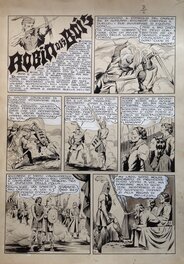 Charlas Bertrand (Atelier Chott) Robin des Bois 7 Manoir de la Crainte Planche Originale 1 Lavis & Encre de Chine 1948 Comic Art