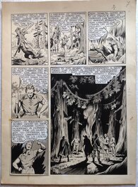 Comic Strip - Charlas Bertrand (Atelier Chott) Robin des Bois 7 Manoir de la Crainte Planche Originale 6 Lavis & Encre de Chine 1948