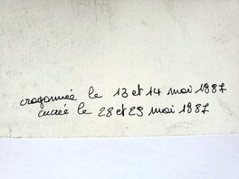 Dates de réalisation au dos de la planche Dates de réalisation au dos de la planche