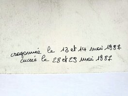 Dates de réalisation au dos de la planche