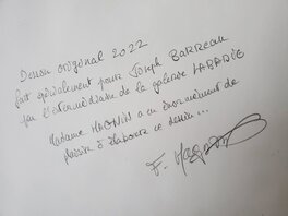 Commentaire signé au dos de l'illustration