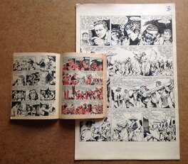 La Grande planche originale 37 de Ramon avec sa page de publication du RANCHO 12 ( qui ne sera pas jointe ... , c'est juste pour vous montrer la Parution en 1955 ! ) .