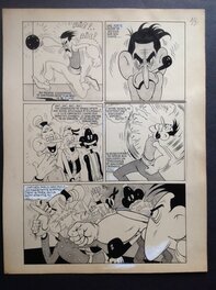 La planche originale 14 ( et 14 au dos dactylographié ) au format entier de 23.5 X 30.5 Cm