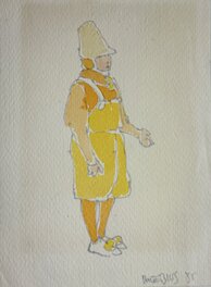 Moebius - Starwatcher orange - Original Illustration