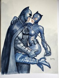 Enrico Marini - BATMAN & CATWOMAN   couleur directe - Original Illustration