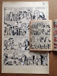 La Grande planche originale 38 de Ramon avec sa page de publication du RANCHO 12 ( qui ne sera pas jointe ... , c'est juste pour vous montrer la Parution en 1955 ! ) .