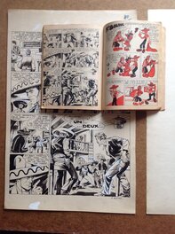 La Grande planche originale 40 de Fin de L'épisode de Ramon avec sa page de publication du RANCHO 12 ( qui ne sera pas jointe ... , c'est juste pour vous montrer la Parution en 1955 ! ) .