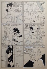 Lucien Carton - Carton Lucien ( après Rey Atelier Chott ) Planche Originale 5 Cap' tain Paf 9 Roi du stade - Humour Bd Rc 1953 Pierre Mouchot - Planche originale