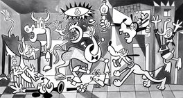Disney Family Inspired By Picasso’s Painting “Guernica” par Tony Fernandez Disney Family Inspired By Picasso’s Painting “Guernica” par Tony Fernandez
