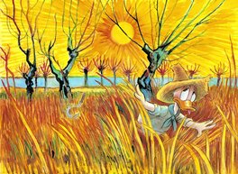 Donald Duck Inspiré par "Les Saules au coucher du soleil" de Van Gogh