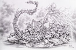 Illustration originale - Sirène par Mike Ratera (les sirènes / Filles de Soleil)