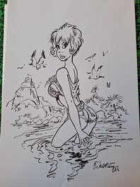 François Walthéry - Natacha en short - Original Illustration