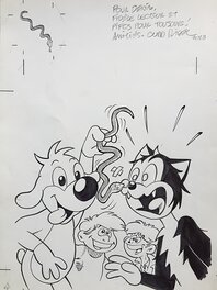 Curd Ridel - Ridel, Pif Gadget 100% comique#62, illustration de couverture Yvette la vipère, 1989. - Original Cover