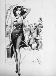 Walter Molino - La femme au chapeau par Walter Molino - Illustration originale