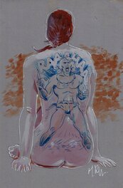 Marc Rouchairoles - Femme tatouée Rahan - Original art