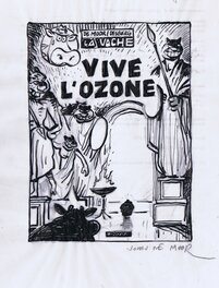 Johan De Moor - Johan de Moor - La Vache - Vive l'Ozone - projet de couverture - Œuvre originale