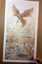 Paul Salomone - L'oiseau volcan de Gorak - Original Illustration