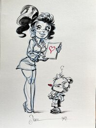 Dan Verlinden - Le Petit Spirou et Melle Chiffre - Original Illustration