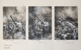 Luis Royo - 3 Original Sketches for Team Yankee - Original Illustration