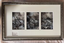 Luis Royo - 3 Original sketches for Team Yankee (framed)