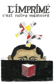 Bernard Villemot - L'imprimé, c'est notre mémoire - Original Illustration
