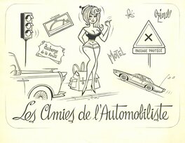 Henri Oziouls - Les Amies de l'Automobiliste - Original Illustration