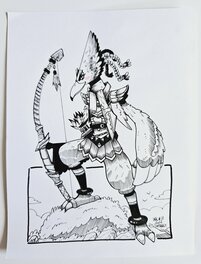 oTTami - Dessin original de l'Inktober 2022 : Revali de Zelda Breath of the Wild - Illustration originale