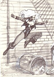 John Bolton - Skybox DC Master Series Black Canary card prelim - Planche originale