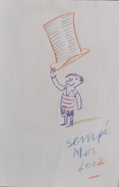 Sempé - Chapeau - Original Illustration