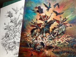 La peinture finale et le crayonné La peinture finale et le crayonné