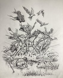 Régis Moulun - Walkiries crayonné - Illustration originale