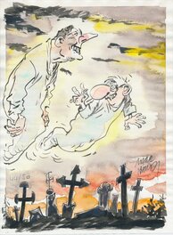 Marc Hardy - Marc Hardy – Dur Dur la vie de la Mort - Hommage à Raoul Cauvin - Original Illustration