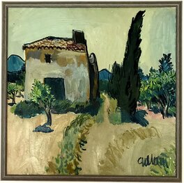 Jijé - Casa en el Campo - Huile sûr panneau - Original art