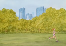 Alain Poncelet - Central Park - Illustration originale