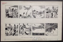 Prangey Planche Originale 11 Oncle Mitouflard avion haute voltige B - JV06 , Album BD Genre Tintin Éo Année 30 Pub pour NESTLÉ