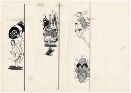 Haruhiko Ishihara - Happiness [The Bomb] by Haruhiko Ishihara - double page publicitaire (Weekly Shonen Sunday) - Planche originale