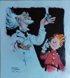 René Follet - Follet - Hommage à Franquin et Spirou - Illustration originale