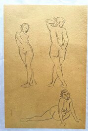 Frank Frazetta - Frank Frazetta - 3 Nudes - Original Illustration