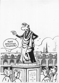 Frank Margerin - Lucien place Stanislas - Original Illustration